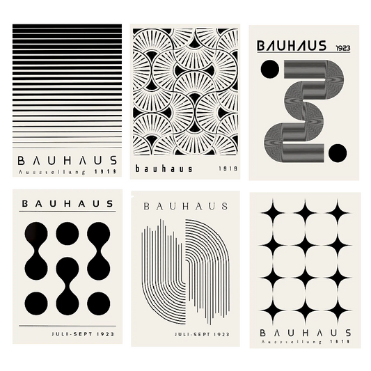 Affiche en toile BAUHAUS NORDIC NOIR ET BLANC